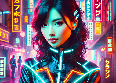 Neon Cyber Beauty
