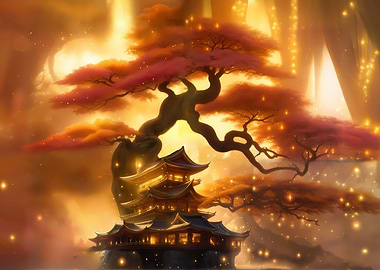 Painted dreamy bonsai