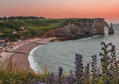 Etretat Cliff Sunset