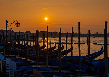 Venice Gondolas At Sunrise