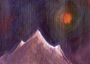 abstract mountain and moon