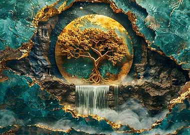 Golden Tree in goa granite