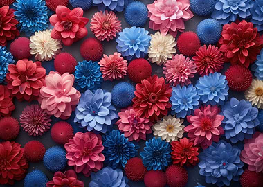 array of flowers at wall