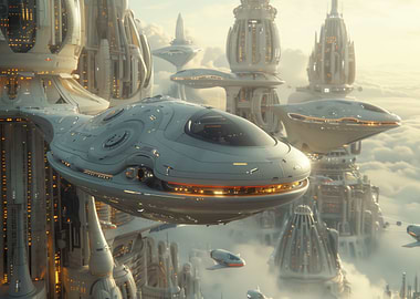 A futuristic cityscape