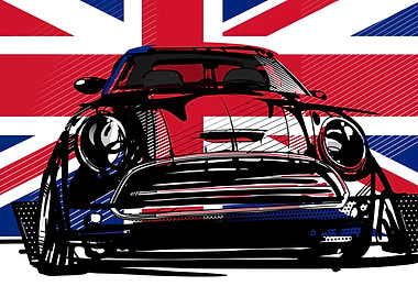 MINI COOPER BRITISH FLAG