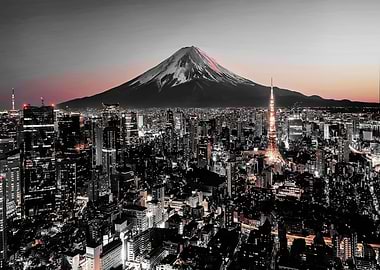 Tokyo city at sunset