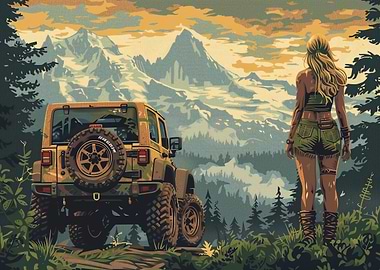 Jeep Car Girl Adventure