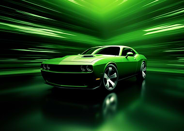 Dodge Challenger Green car