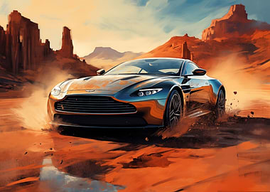 Aston Martin in the desert