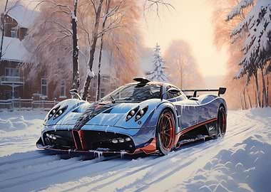 Pagani Huayra Winter road