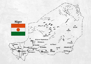 Handdrawn Niger Map
