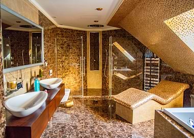 Luxury and gold bathroom