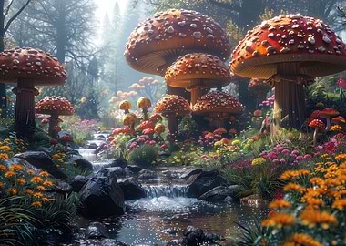 Mushroom fantasy forest