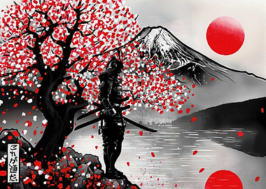 Samurai Warrior Sword ink