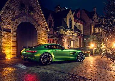 Green Mercedes AMG