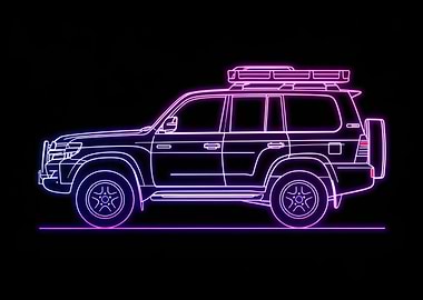 Neon Line Car