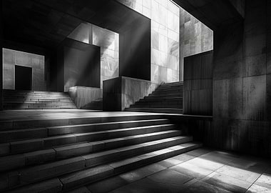 Black White Abstract Art