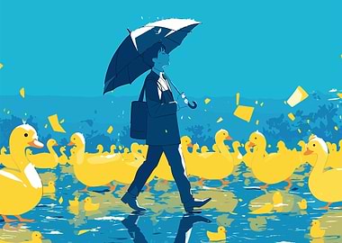 Man and A Millions Duck