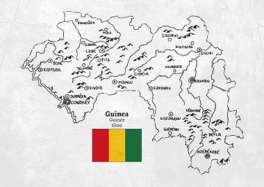 Handdrawn Map of Guinea