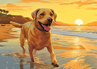 Labrador on the beach