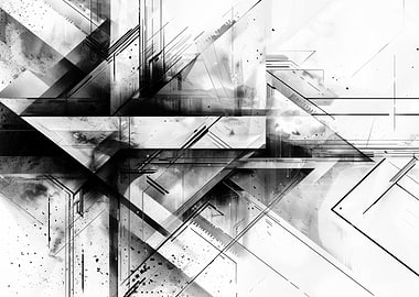 Black White Abstract Art