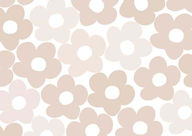 Neutral Retro Daisies 1
