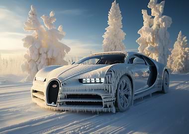 Bugatti Chiron in winter