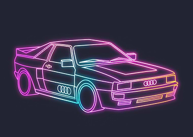 Neon Line Car