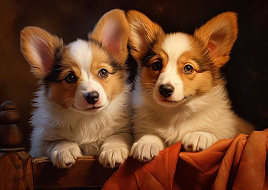 Two Pembroke Welsh Corgis