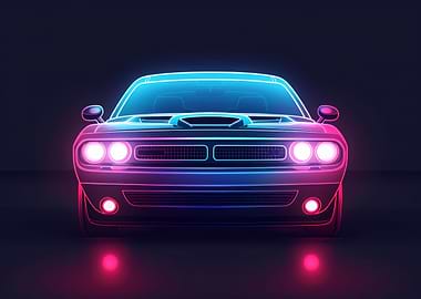 Neon Line Car