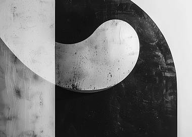 Black White Abstract Art