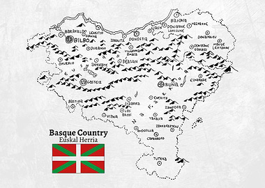 Handdrawn Basque Country