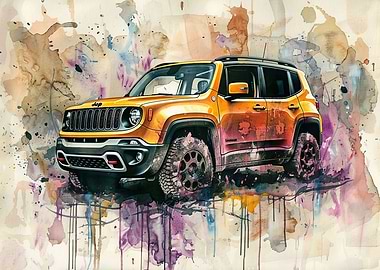 My Jeep Renegade watercolo