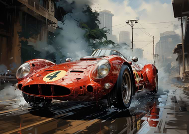 Classic racing sports car