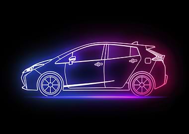 Neon Line Car