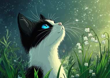 Cat Looking At Stars