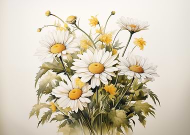 Daisy Bouquet Watercolor
