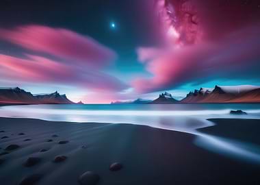 Iceland Night Ocean