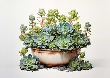 Watercolor Succulents