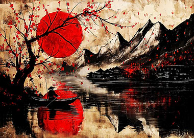 Asian oil painting scenery
