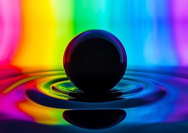 Rainbow Dark Black Sphere