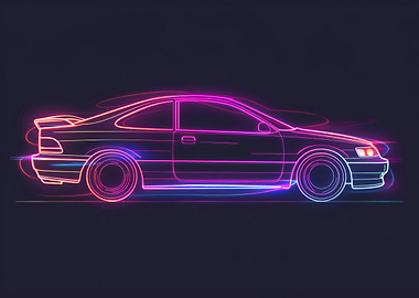 Neon Line Car