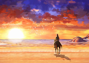 Romantic Beach Sunset