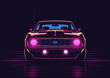 Neon Line Car