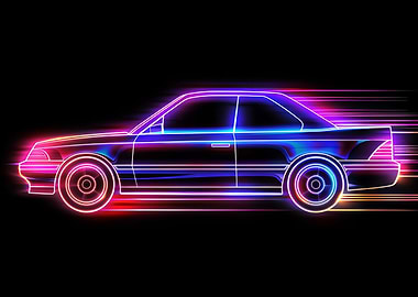 Neon Line Car