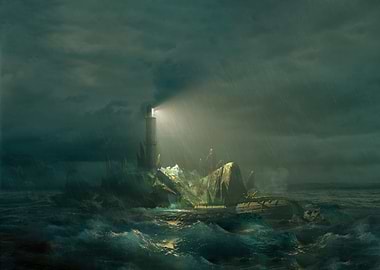 Lighthouse in the storm