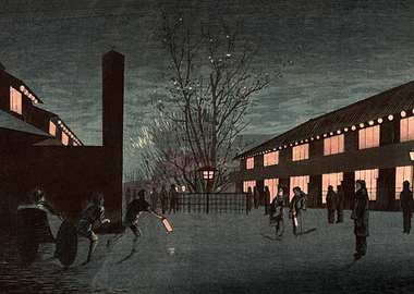 Cherry Blossoms at Night