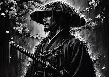 Samurai Black and white