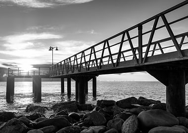 Sunset black and white