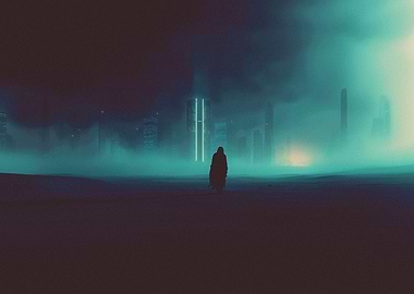 Nightly Fog City Skyline